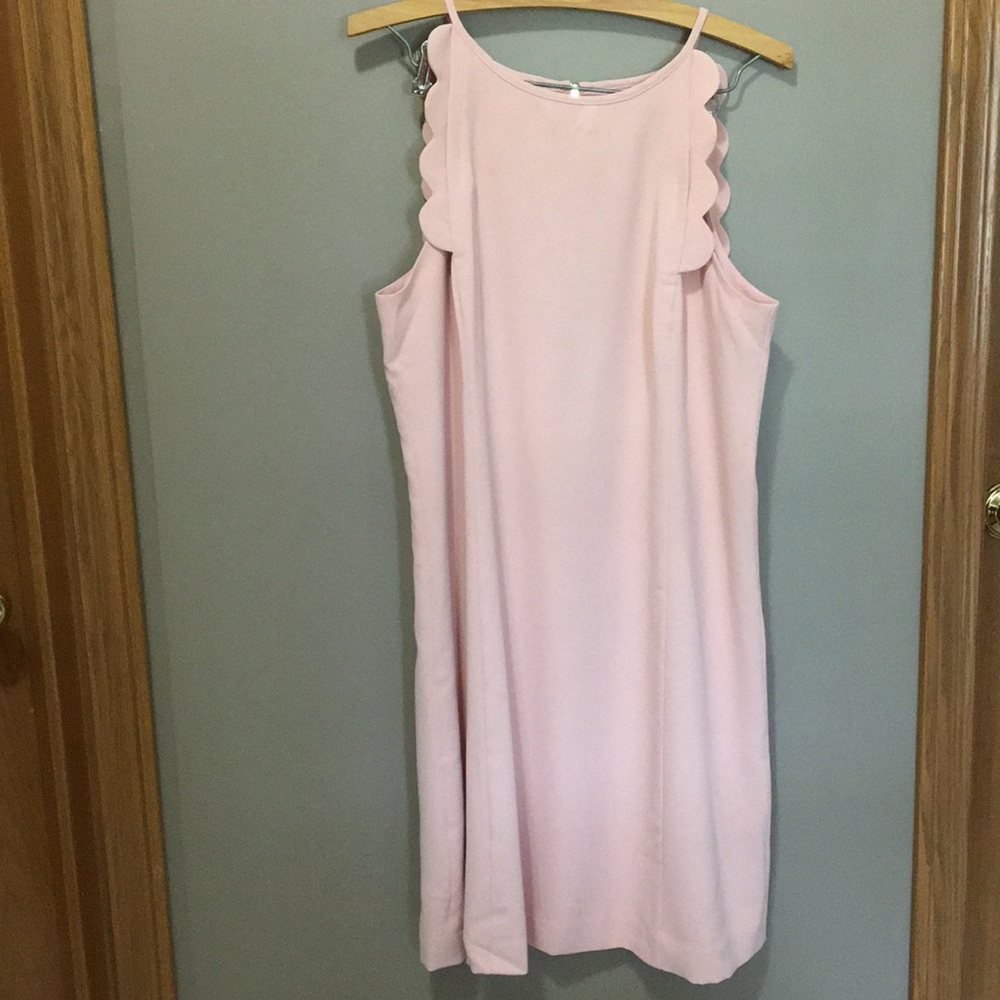 Ann Taylor Peach Scalloped Dress